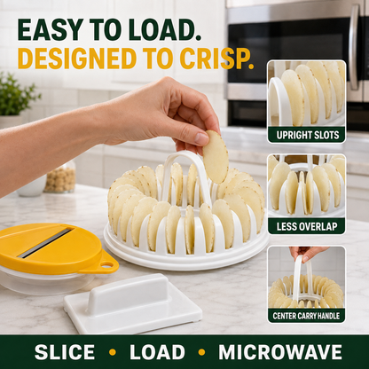 🥔DIY Microwave Potato Chip Maker with Slicer Bowl Set