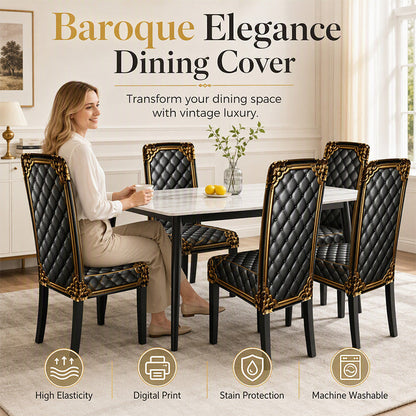 🪑  ✨ Washable Stretch Chair Cover – Baroque Gilded Print, High‑Density Elastic Fabric ✨