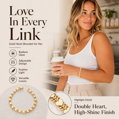 🌸Women's Elegant Heart Link Bracelet