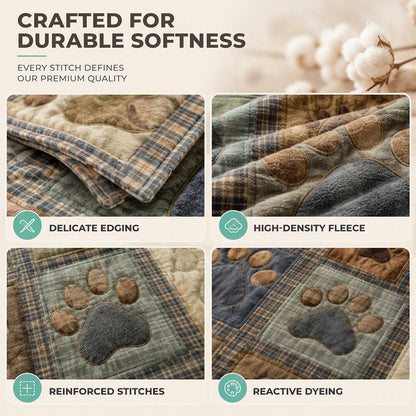 🐶 Cute Paw Print Soft Flannel Blanket – Snuggly, Warm, Lovely Home Decor 🛌