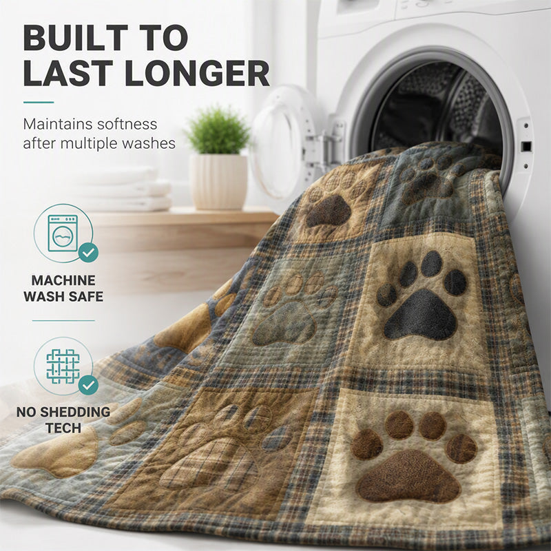 🐶 Cute Paw Print Soft Flannel Blanket – Snuggly, Warm, Lovely Home Decor 🛌