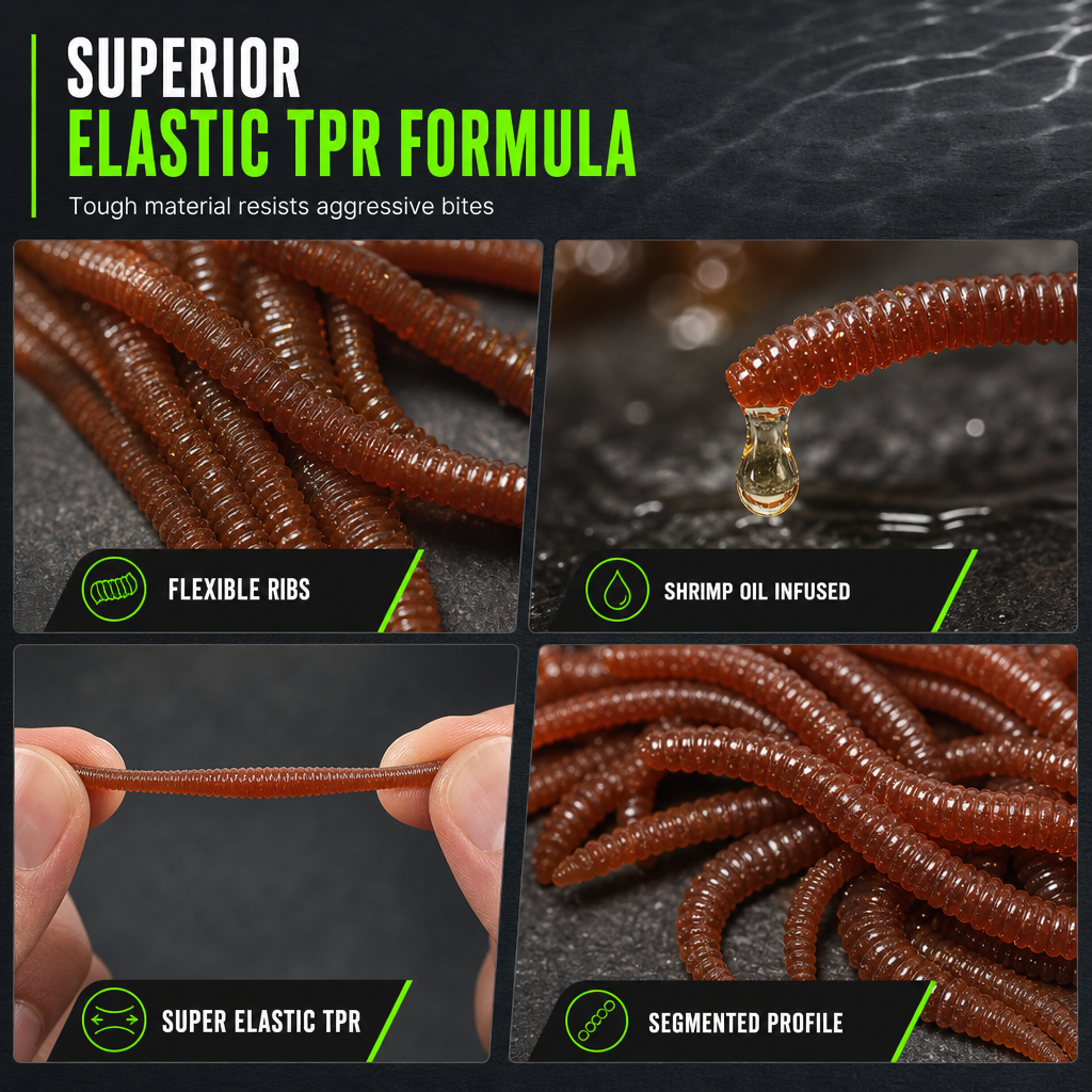 ⏳Time-Limited Special⏰Simulation Earthworm Soft Fishing Lures – Scented, Lifelike, Durable 🌊