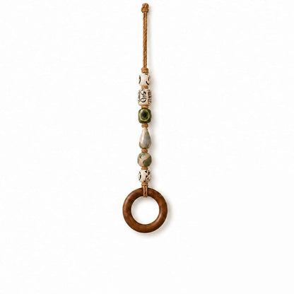 🏠Decorative Beaded Towel Hanger with Wooden Ring