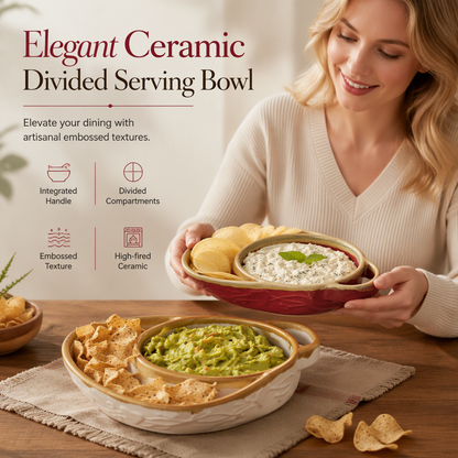 🍲 Retro Ceramic Divided Baking Dish – Vintage Style, Dual Compartments & Elegant Dining for Every Occasion ❤️