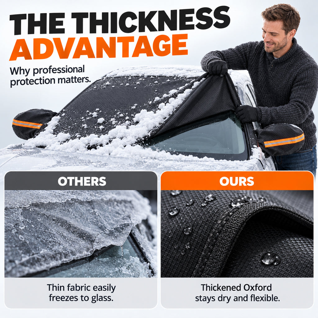 ❄️ 50% OFF NOW! 🚗 Thickened Oxford Windshield Cover – Windproof Magnetic Edges, Waterproof & All-Season Protection for Ice, Snow & Sun ☀️