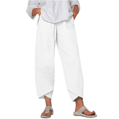 👖Vintage Asymmetrical Elastic Waist Pockets Pants – Unique Design, Comfortable Fit & Functional Style🌸