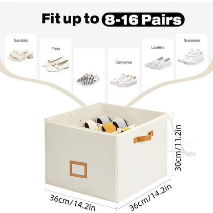 👟 Fabric Shoe Organizer Storage Box – Foldable, Large Capacity, Dustproof & Breathable for Closet & Bedroom 🧺✨